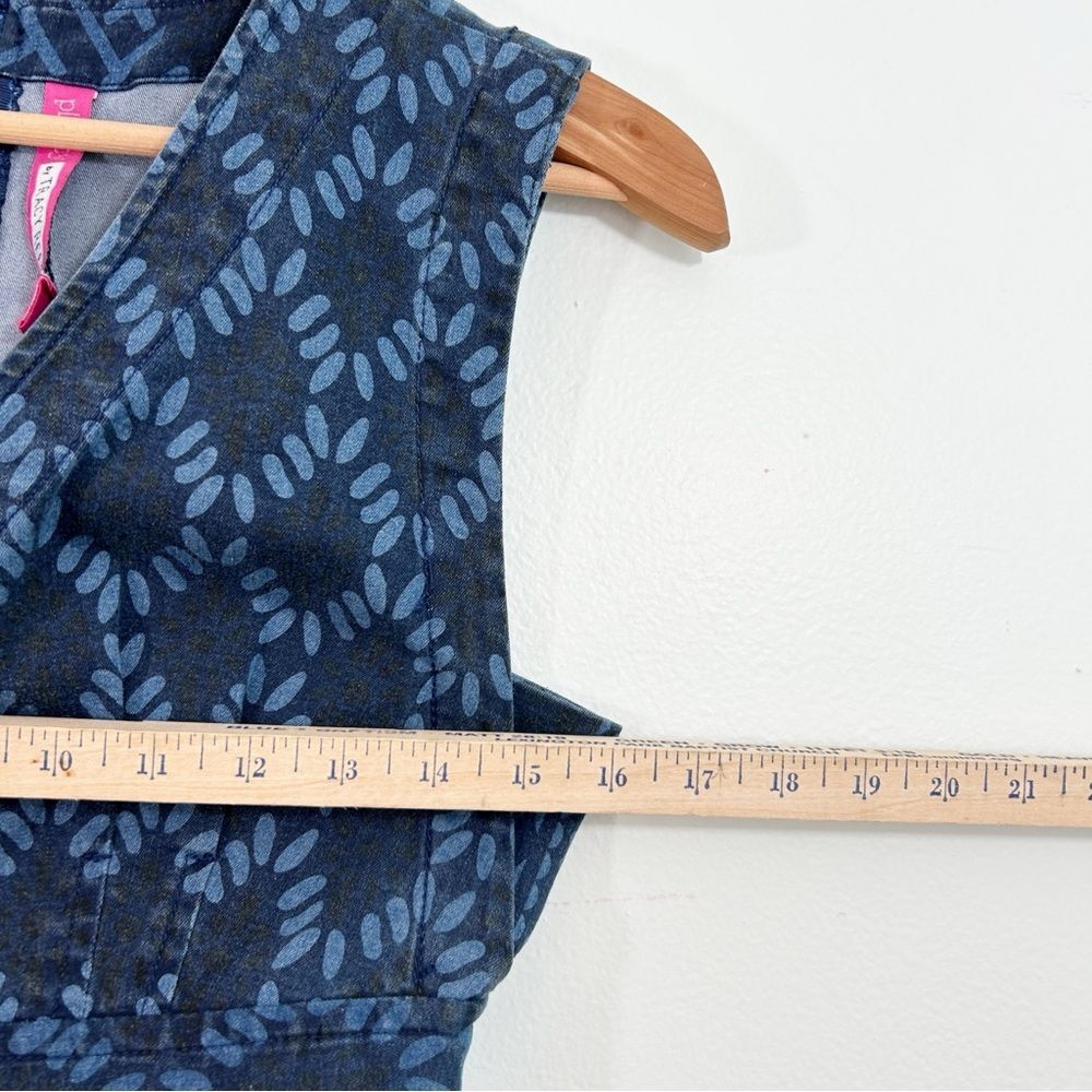 Anthropologie Plenty by Tracy Reese Blue Diamond Denim Dress Size 2 Preppy Boho - Picture 7 of 15